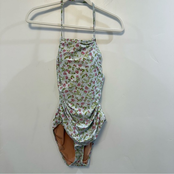 JCREW Ruched bandeau one-piece in cloud meadow floral - Picture 2 of 6